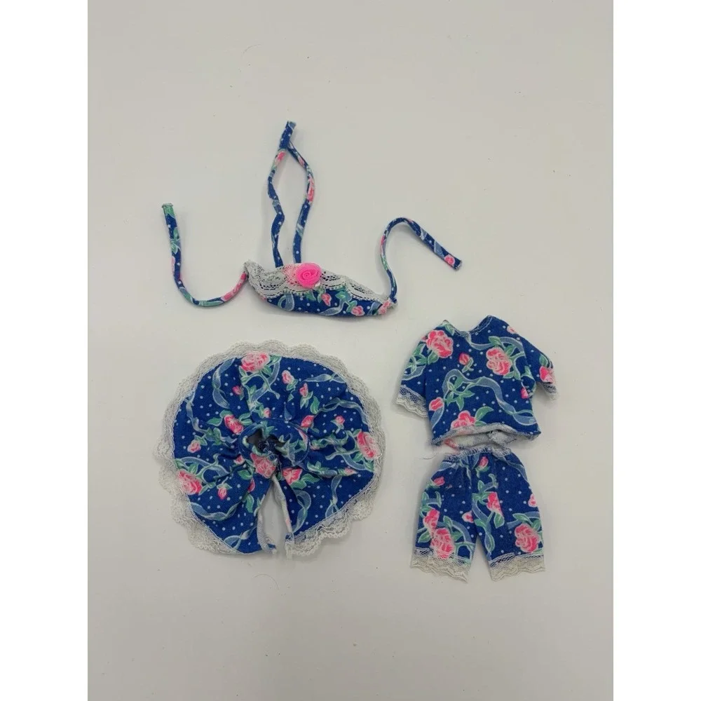 Small Doll Clothes Lot Blue White Lace Floral Dress Clothing